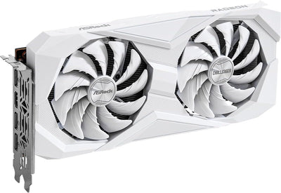 ASRock AMD Radeon RX 6600 Challenger White 8GB GDDR6 Graphics Card 0dB Silent Cooling 128-bit 7680 x 4320 DisplayPort HDMI 14 Gbps Dual Fan 7nm